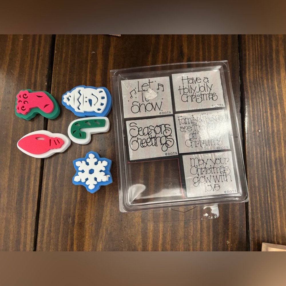 Source Unknown Festive Home Design Stamps - Red, Green, Blue